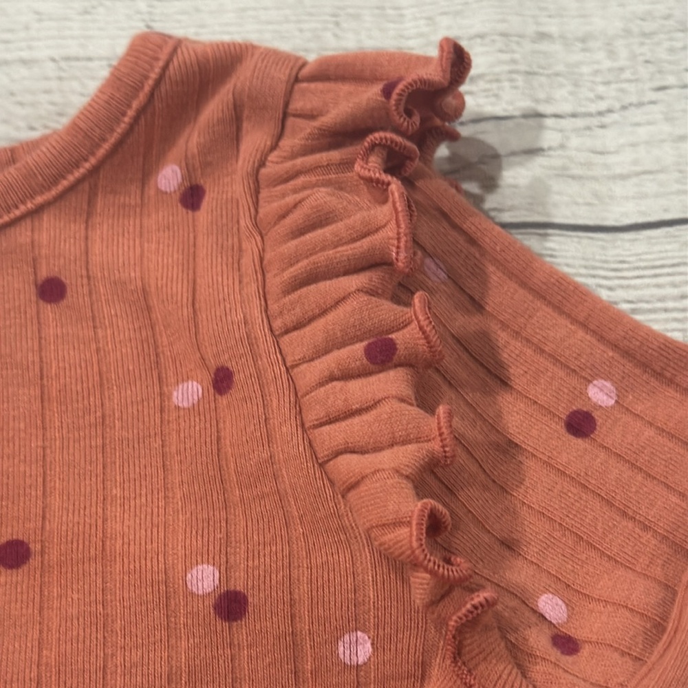 Cat & Jack Long Sleeve Ribbed Tee with Ruffles - Picture 4 of 5